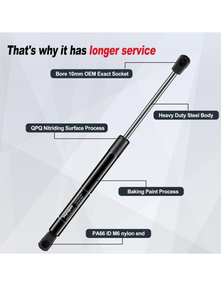 Amortiguadores de Capó Delantero Vepagoo PM9042 Toyota Solara 2004-2008