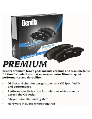 Pastillas de Freno Cerámicas Bendix SBC828 Traseras Toyota