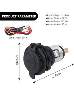 Toma de Encendedor 12V Carleef para Automóvil y Barco 2