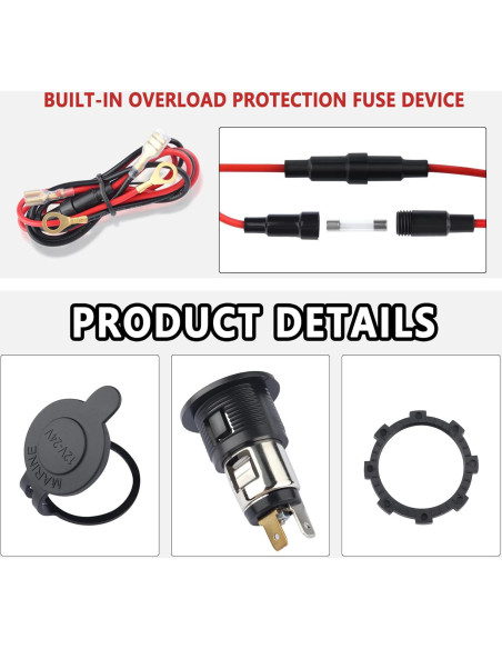 Toma de Encendedor 12V Carleef para Automóvil y Barco