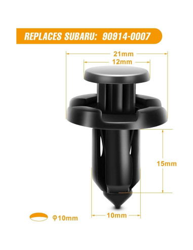 GOOACC 100 Sujetadores Tipo Empuje para Subaru GRC-80