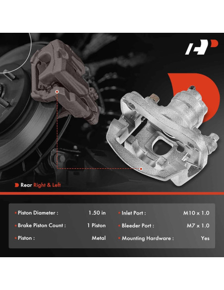Caliper de Freno de Disco A-Premium para Toyota Highlander 2004-2007 - Juego de 2 Piezas
