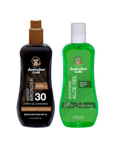 Set de Cuidado Solar Australian Gold: Gel Spray SPF 15 + Aloe Vera
