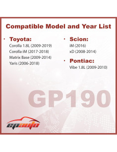 Filtro de Aire EPAuto GP190 para Toyota Corolla 1.8L 2009-2019 2