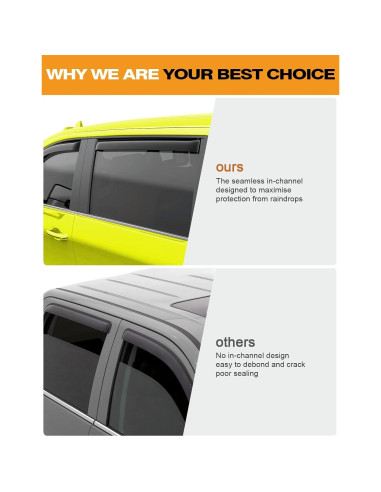 Deflectores de Lluvia Deejecsun para Toyota 4Runner 2010-2024