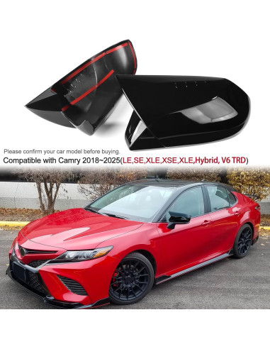 Cubiertas Espejo Retrovisor CKE para Toyota Camry 2018-2025 - Negro Brillante