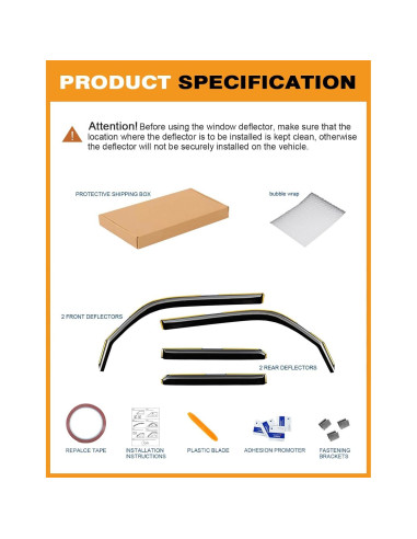 Deflectores de Lluvia Deejecsun para Toyota 4Runner 2010-2024