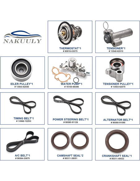 Kit de Correa de Distribución Nakuuly con Bomba de Agua 3.4L