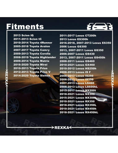 20 Clips Sujetadores de Motor Rexka para Toyota Lexus 7mm