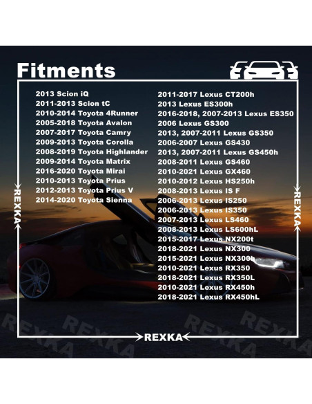 20 Clips Sujetadores de Motor Rexka para Toyota Lexus 7mm