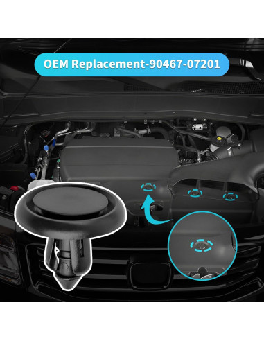 20 Clips de Retención para Toyota Lexus Waylin 90467-07201