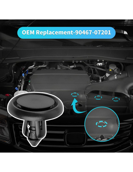 20 Clips de Retención para Toyota Lexus Waylin 90467-07201