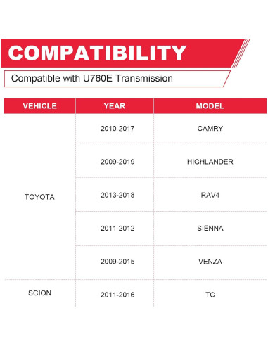 Kit de Filtro de Transmisión Automática Fitede U760E Toyota