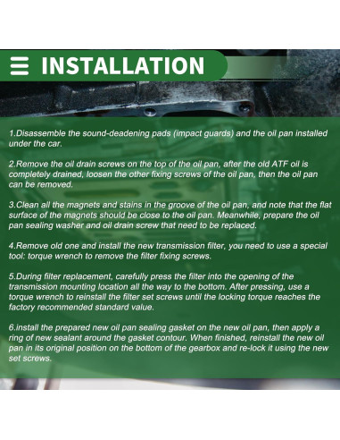 Kit de Filtro de Transmisión Automática Motoforti para Toyota RAV4 2.5L 2016-2019