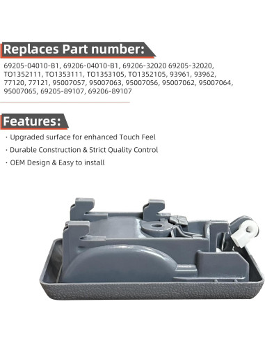 Manijas Interiores de Puerta DEAL para Toyota y Geo - 2 Piezas