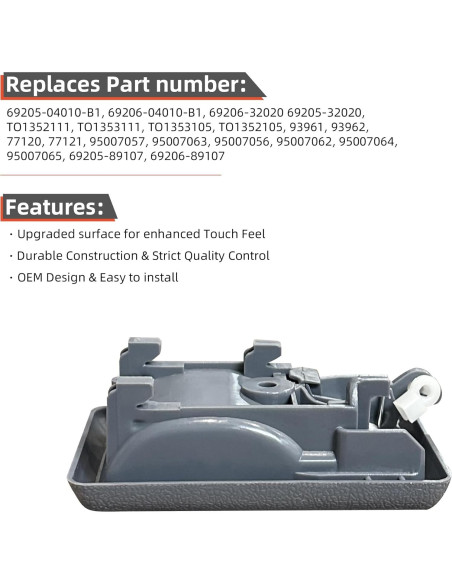 Manijas Interiores de Puerta DEAL para Toyota y Geo - 2 Piezas