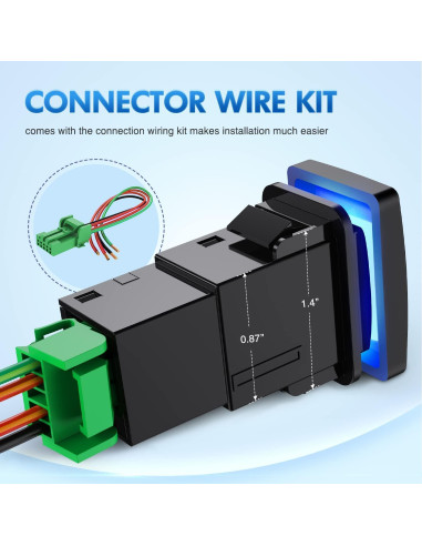 Interruptor de botón Nilight 12V ON-OFF para Toyota