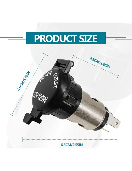 Toma de Encendedor 12V NOTISH con Cableado Impermeable - 2 Pzas