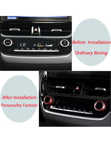 Anillo de Cubierta Botón Aire Acondicionado KEEGTBOX Rojo