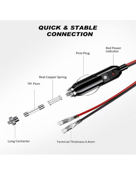 Adaptador enchufe encendedor 12V SZMXUCK 3 unidades 15A