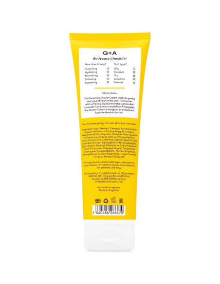 Crema de Ducha Q+A 250ml con Ceramidas de Piña y Escualano