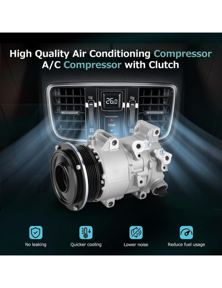 Compresor de A/C Mulcoll para Toyota Camry 2.4L y 2.5L