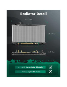 Radiador SCITOO 1996-1997 Toyota RAV4 2.0L Reemplazo 1859 2