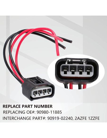 4 Conectores Hembra Bobina Encendido Yikesai 2.4L Toyota