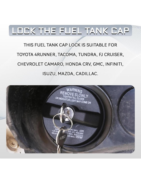 Tapa de Gas de Bloqueo KUQUTIDY para Toyota Honda Chevy