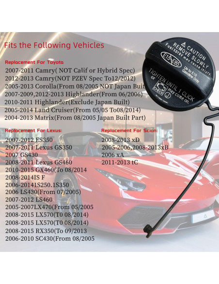 Tapa de Gas ZJLWYZQQ para Toyota y Lexus 2014-2021