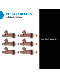Juego de Inyectores de Combustible TRQ 6 Piezas Toyota 2