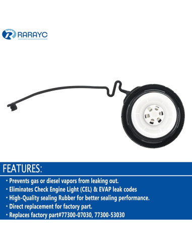 Tapa de Gas RARAYC 77300-07030 para Toyota y Lexus