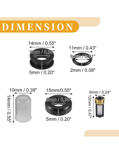 Kit de Junta de Sello Inyector Combustible Partuto Toyota 3VZE