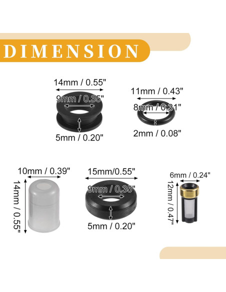 Kit de Junta de Sello Inyector Combustible Partuto Toyota 3VZE
