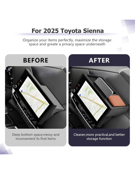 Organizador Consola Central LUWU para Toyota Sienna 2025