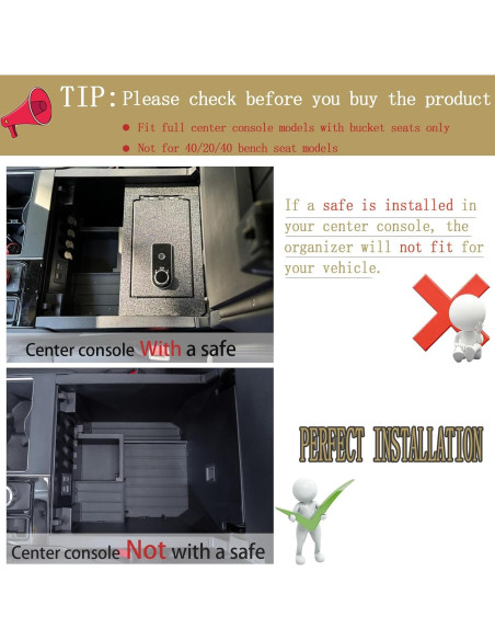 JDMCAR Bandeja Organizadora Consola Central Toyota Tundra 2022-2025