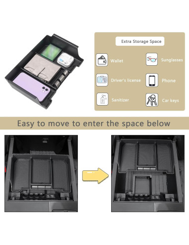 JDMCAR Bandeja Organizadora Consola Central Toyota Tundra 2022-2025