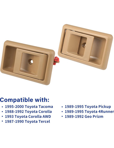 Manija de puerta interior Lcyolada Beige Toyota Tacoma Corolla