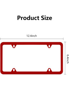 Marcos de Placas de Licencia Alpmosn 2 Pcs Acero Inoxidable Rojo 2