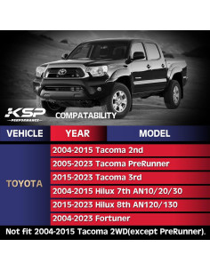 Brazos de Control KSP para Toyota Tacoma y Hilux 0-5,08 cm 2