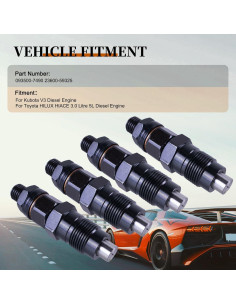 Inyector de Combustible VeloBoost 4Pcs para Toyota HILUX HIACE 3.0L 2