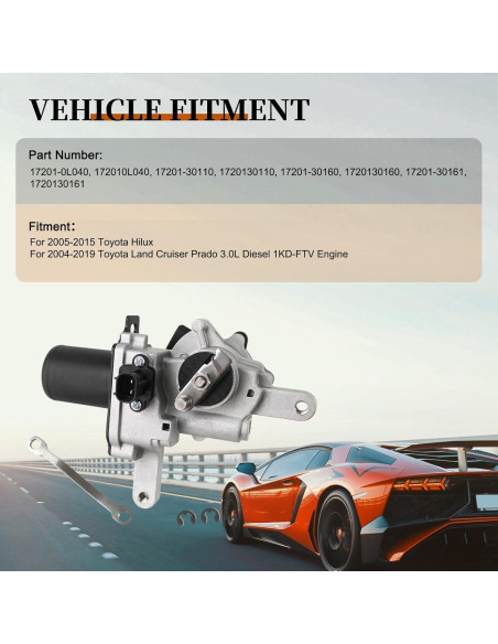 Actuador de Turbo VeloBoost 17201-0L040 para Toyota 3.0L