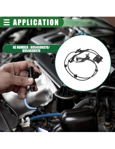 Sensor de Velocidad de Rueda ABS Motoforti para Toyota Hilux 2004-2012, 2 Pcs