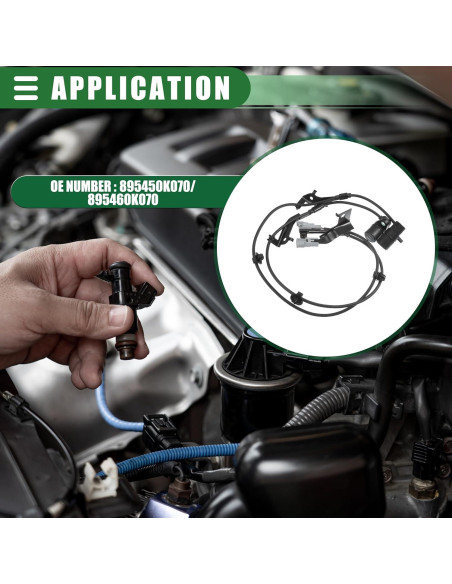 Sensor de Velocidad de Rueda ABS Motoforti para Toyota Hilux 2004-2012, 2 Pcs