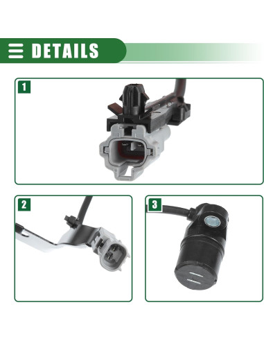 Sensor de Velocidad de Rueda ABS Motoforti para Toyota Hilux 2004-2012, 2 Pcs