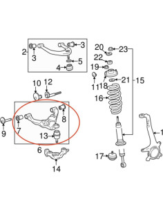 Bujes de brazo de control suspensión Toyota Tacoma 4Runner 2