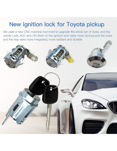 Juego de Cerradura de Puerta y Cilindro Toyota Hilux 1988-1997