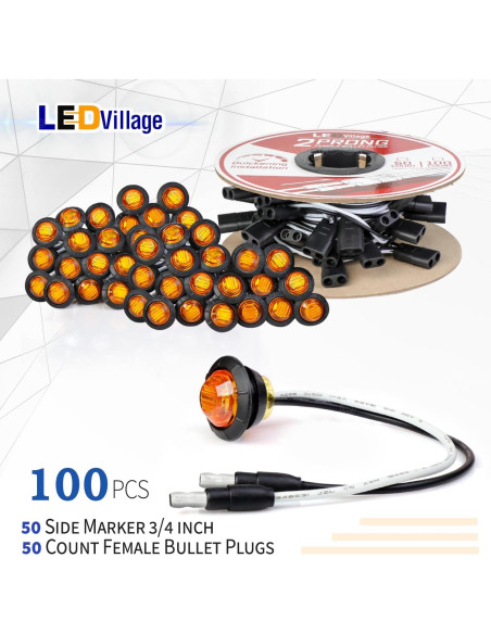 Luz de Marcador LED Ámbar 19x19x9 cm Ledvillage 50 Pcs