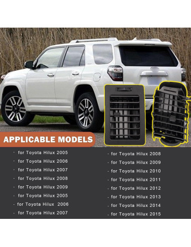 Rejilla de Ventilación Toyota Hilux 2005-2015 - Negro