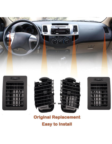 Rejilla de Ventilación Toyota Hilux 2005-2015 - Negro